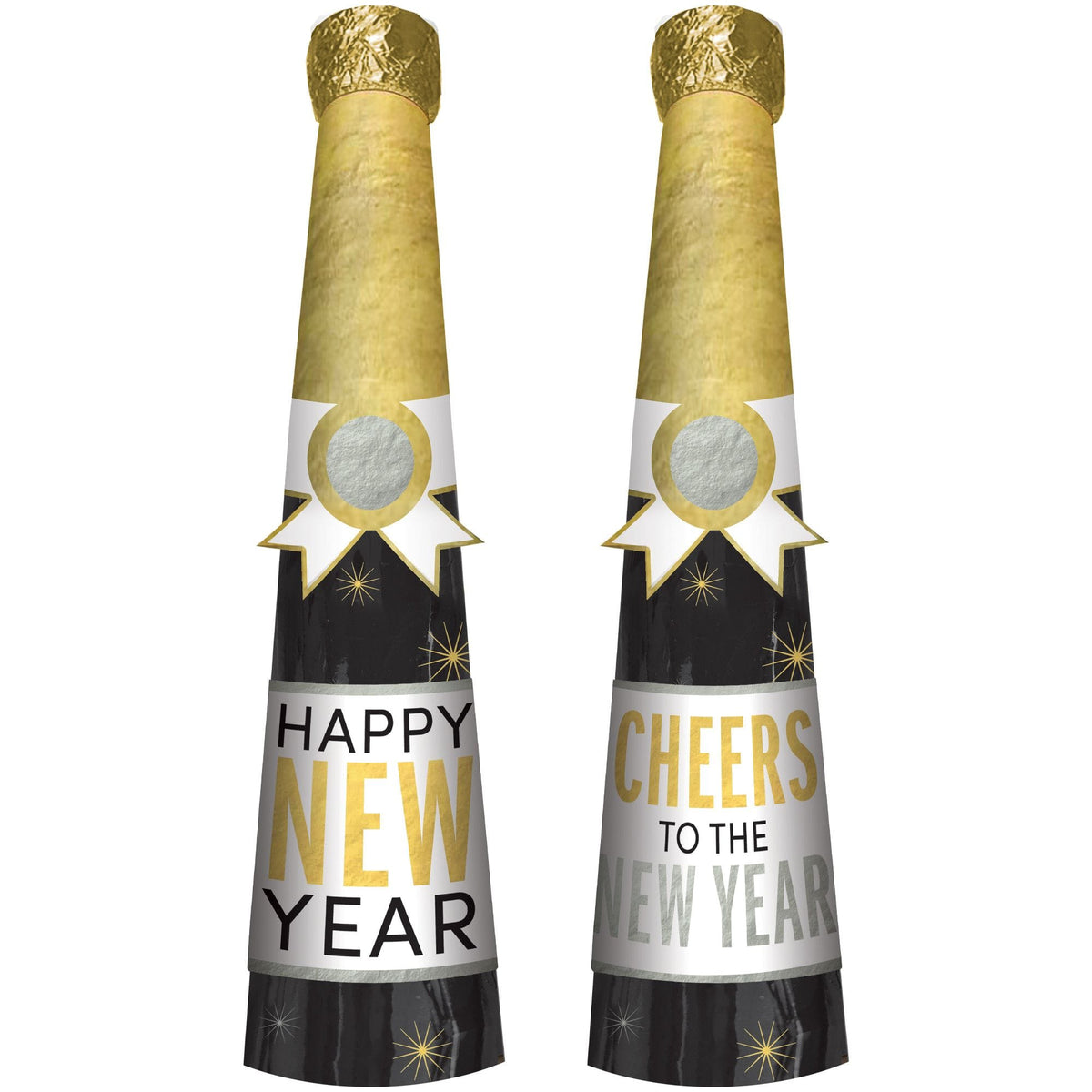 Champagne Bottle Confetti Popper Party Crackers, 8-pk