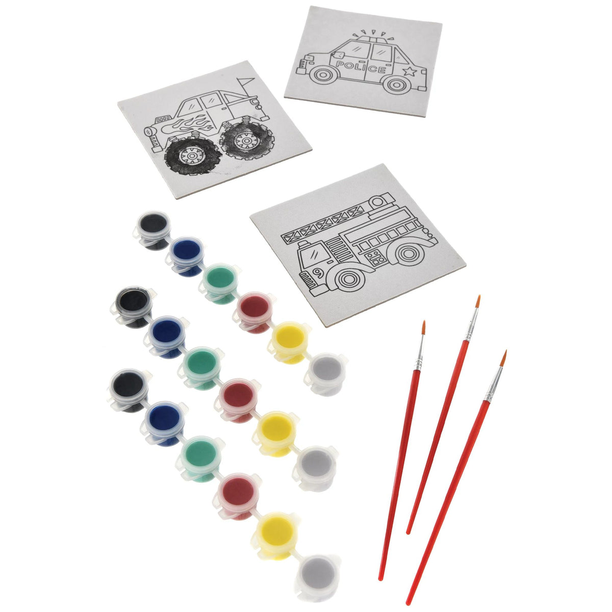 Color Your Own Canvas Vehicles Set, 8-ct