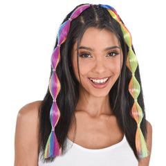 Multi-Colored Bubble Braid Hair Extensions, 2-pcs
