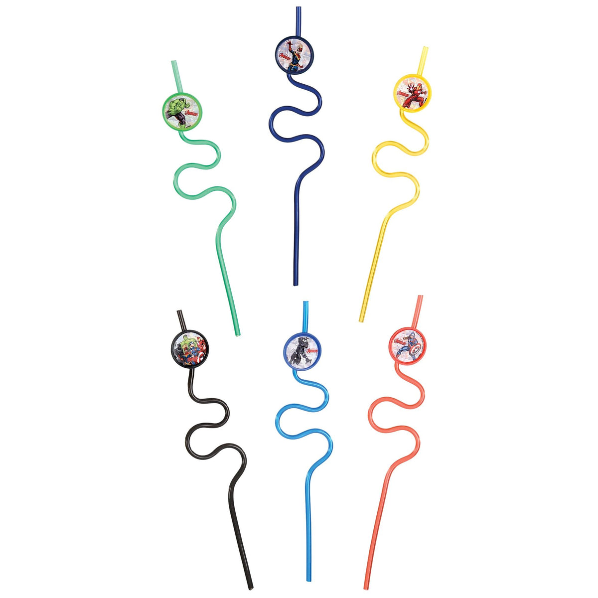 Avengers Assemble Crazy Straws - Party Favors, 12-pk