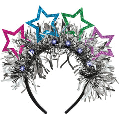 Starlight Light-Up Star Tinsel Headband, Multi-Color, One Size