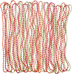 Beaded Necklaces, Red/Orange/Green, 17 inch, 24-pk