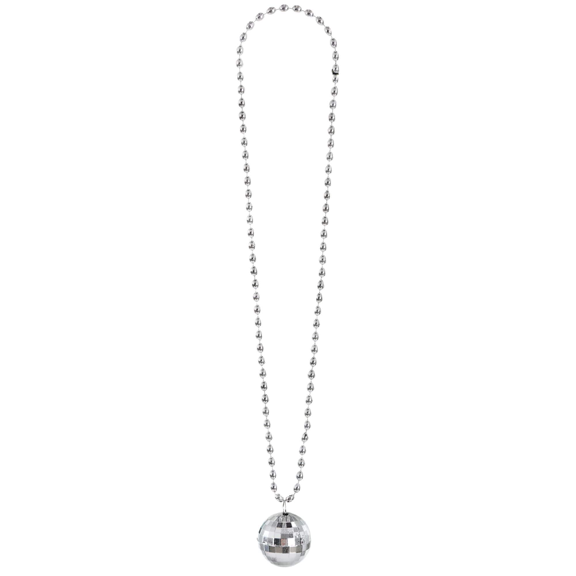 Silver Disco Ball Necklace, One Size, 6-pk