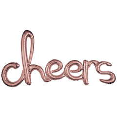 Rose Gold Cheers Script Foil Balloon