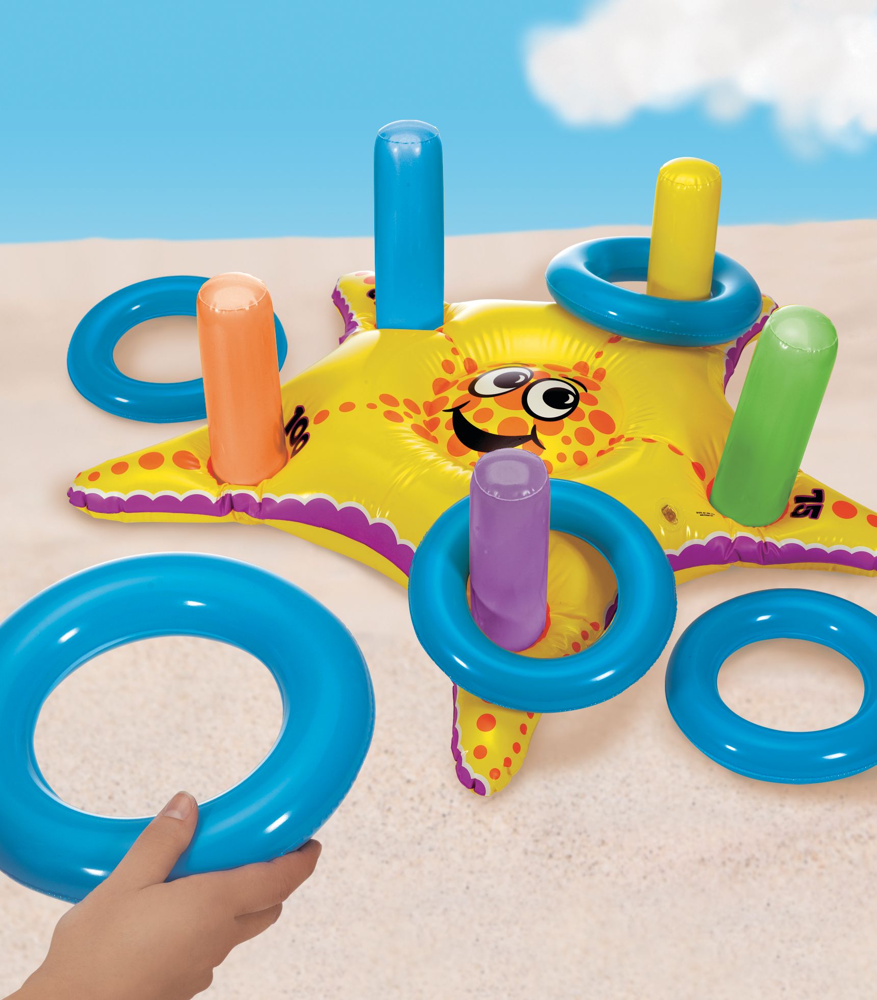 Starfish Inflatable Ring Toss Game, Multi-Colored, 11-pk