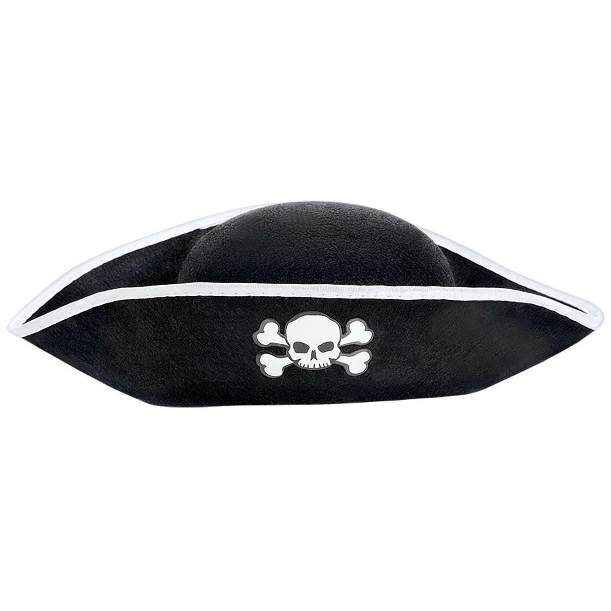 Pirate Hat, Skull & Crossbones, Black/White, One Size