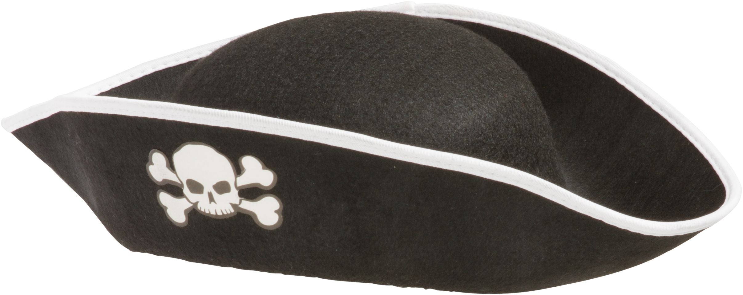 Pirate Hat, Skull & Crossbones, Black/White, One Size