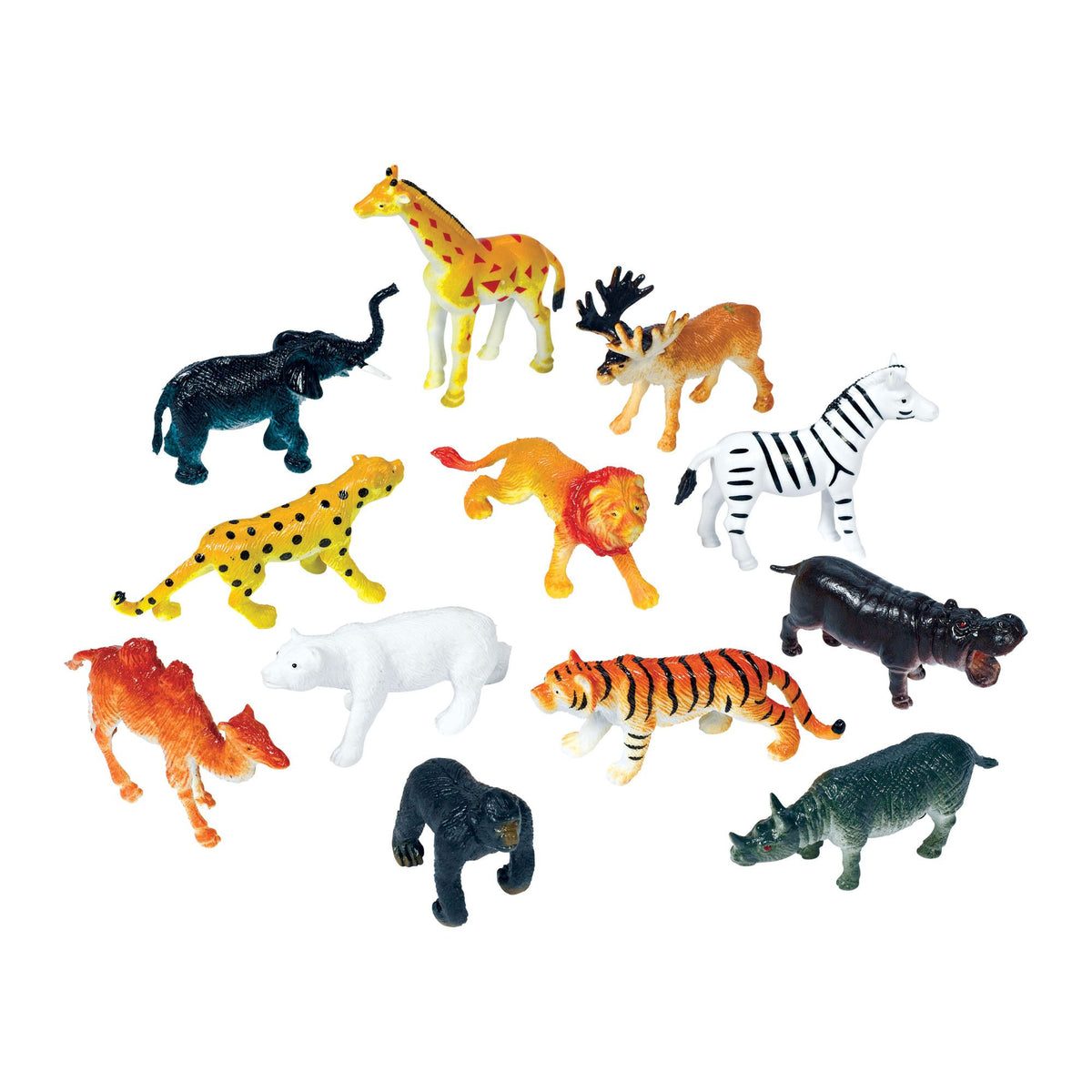Zoo Animals Favor Toys, Multi-Colored, 36-pk