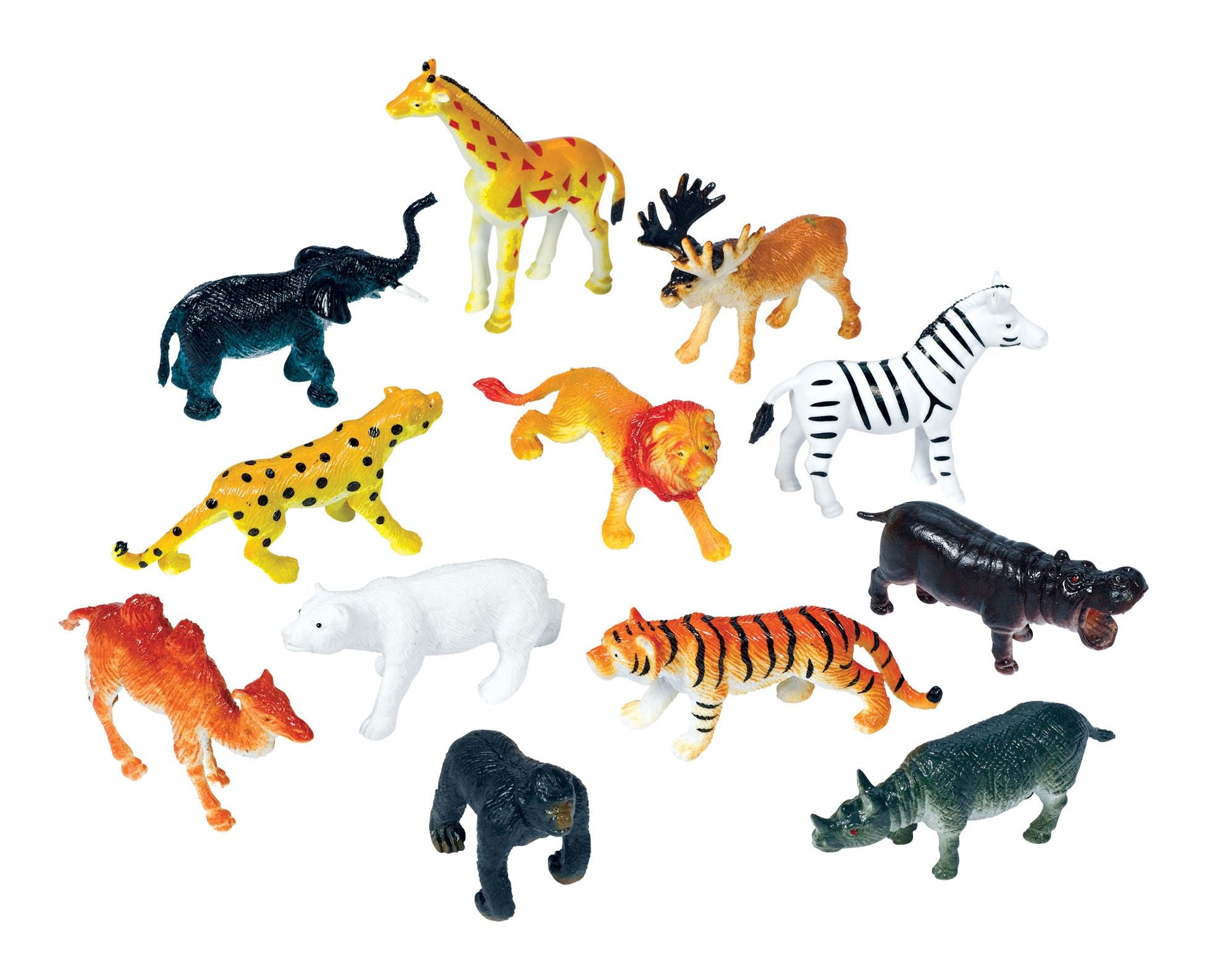 Zoo Animals Favor Toys, Multi-Colored, 36-pk