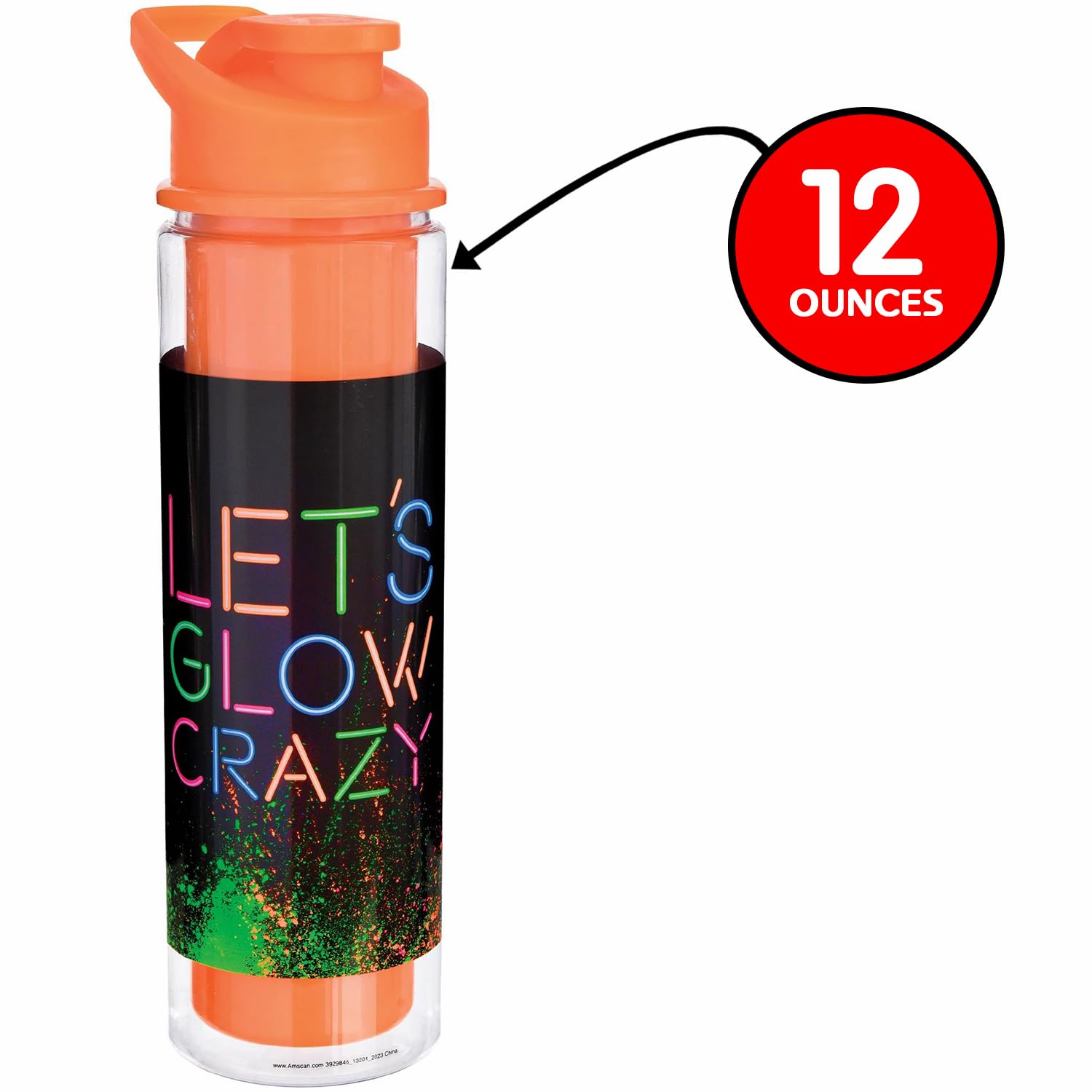 Let's Glow Crazy Plastic Water Bottle