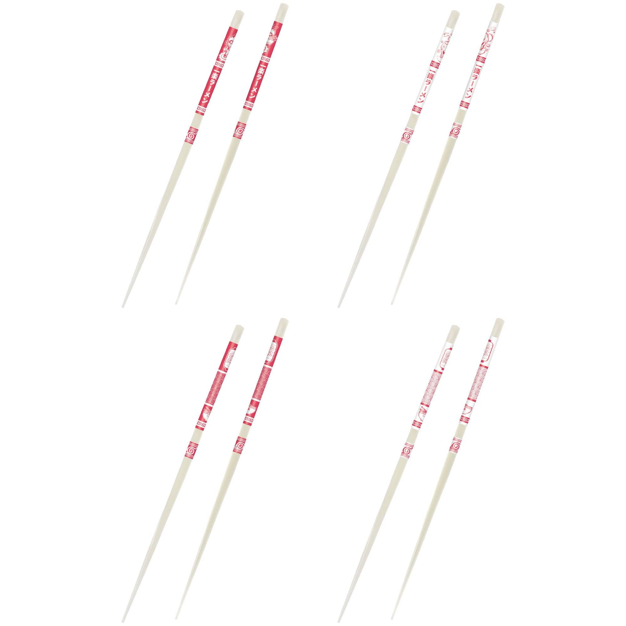 Naruto Shippuden Plastic Chopsticks Set, Red/White, 8-pk