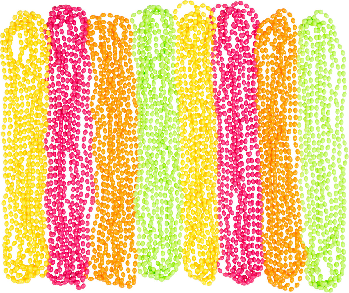Beaded Necklace Jewelry, Assorted Colors, 30-inch, 50-pk