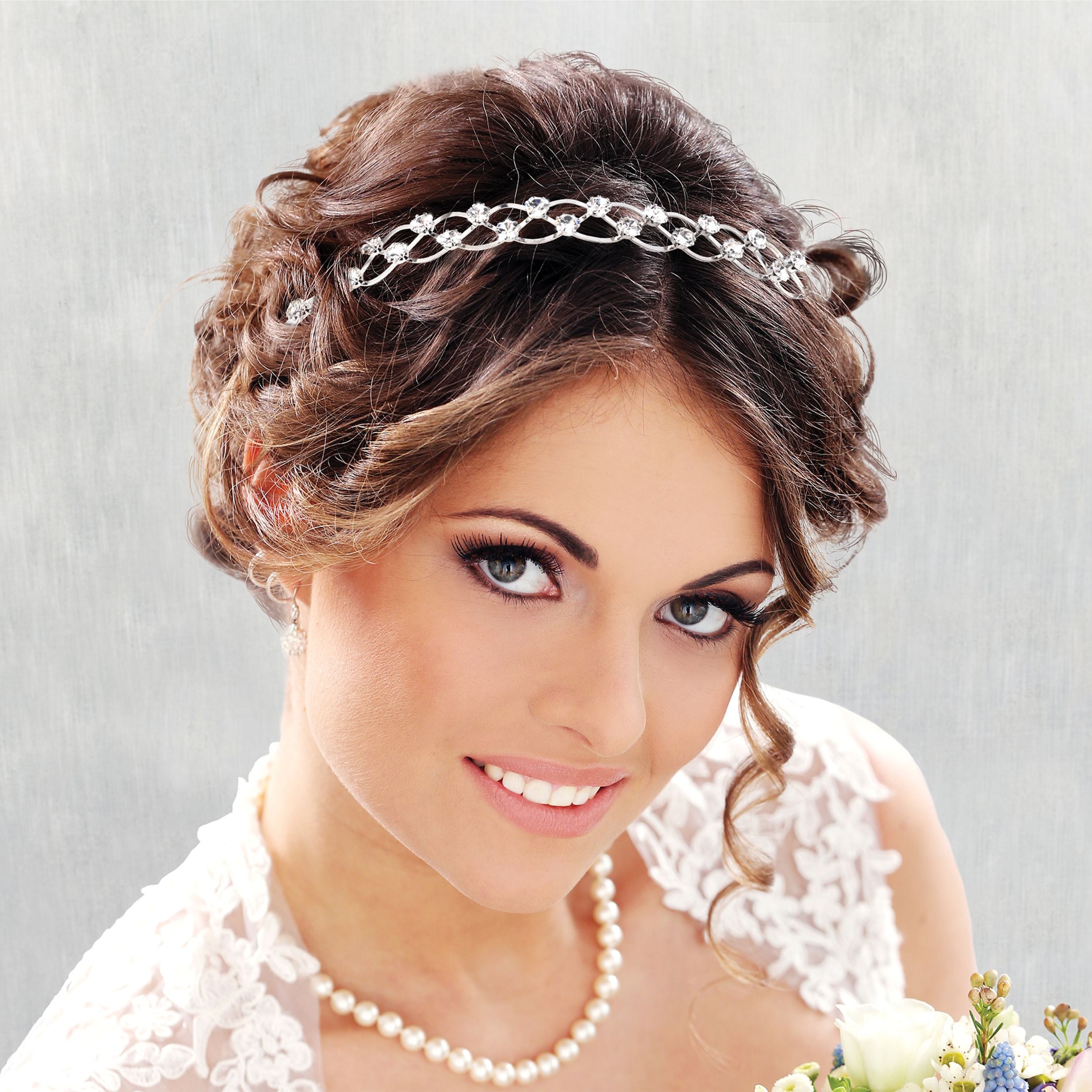 Bridal Crown Tiara Headband, Silver, One Size, Wearable Accessory for Weddings