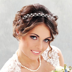 Bridal Crown Tiara Headband, Silver, One Size, Wearable Accessory for Weddings
