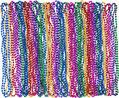 Rainbow Bead Necklaces, 30-inch, 50-Pack