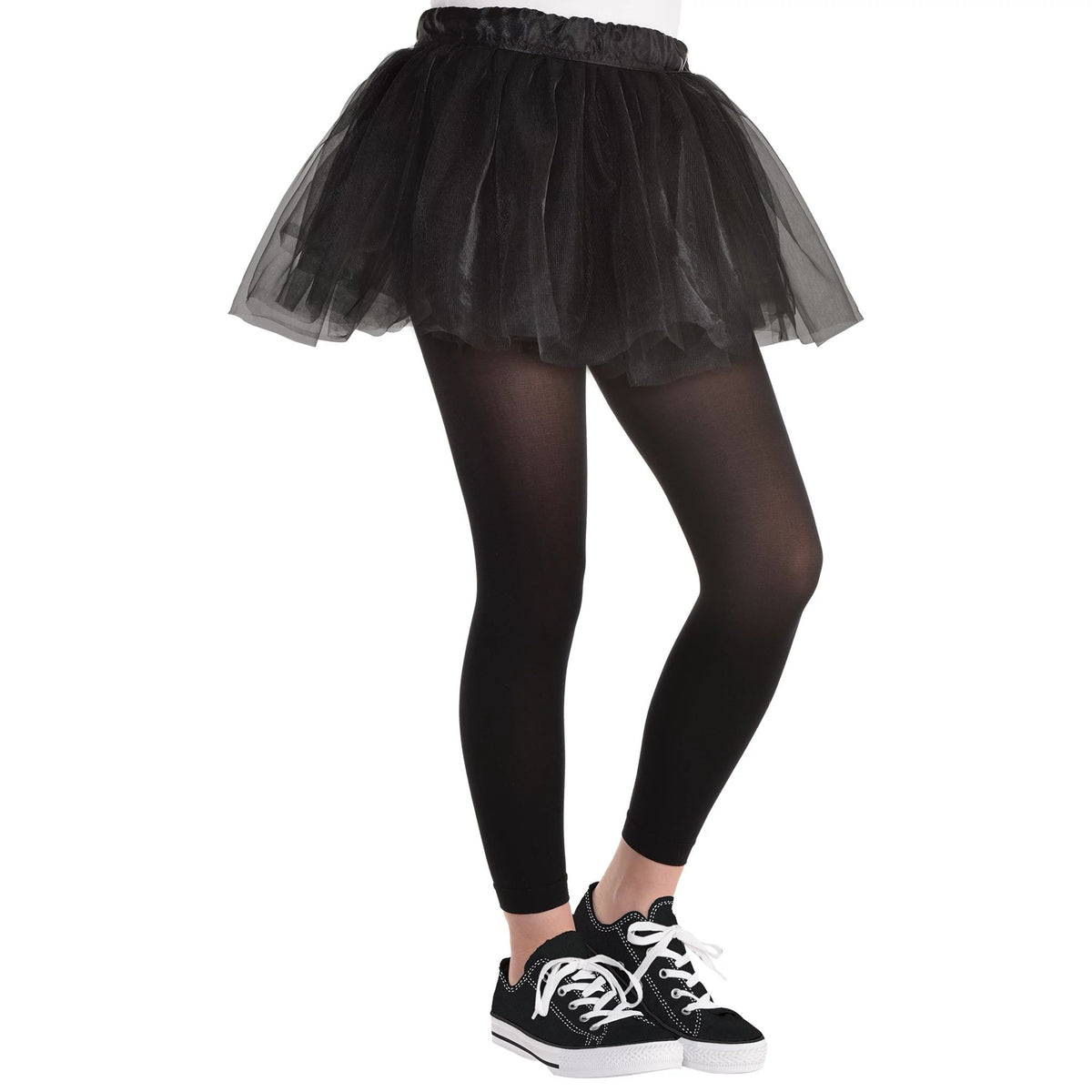 Kids' Black Footless Tights - Versatile Costume Accessory