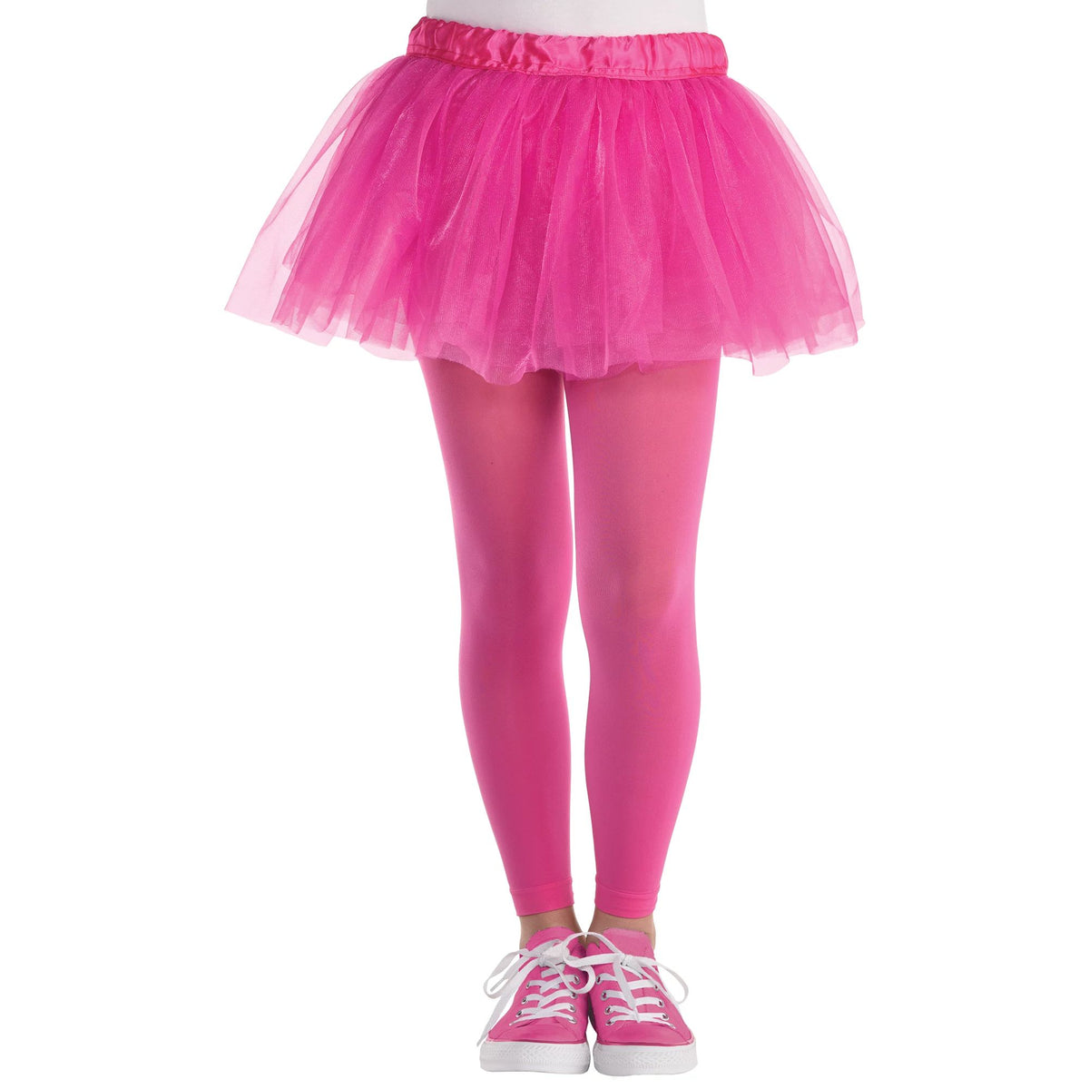 Bright Pink Footless Tights, Kids, One Size