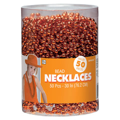 Orange Beaded Necklace, 30-inch, 50-pack