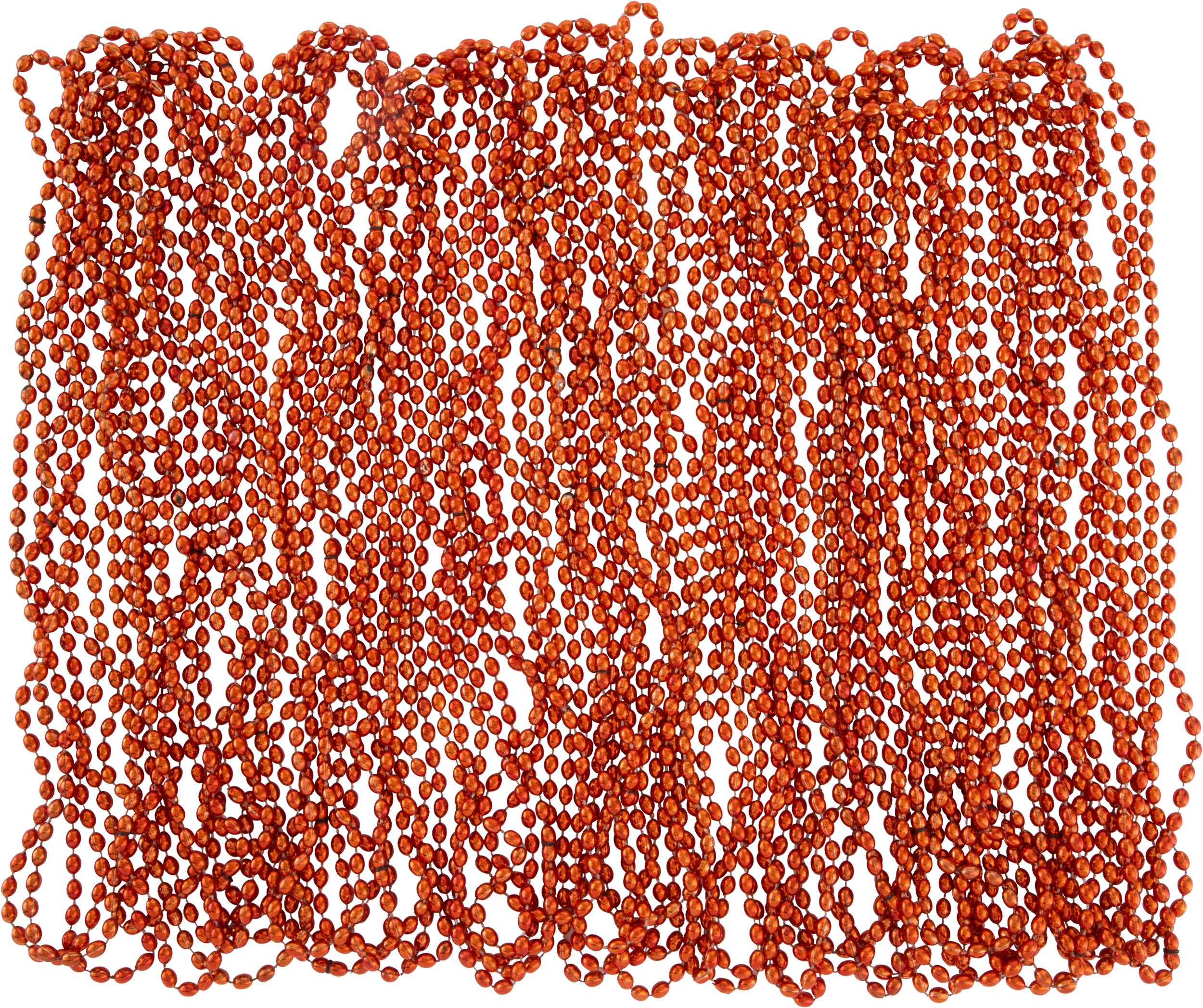 Orange Beaded Necklace, 30-inch, 50-pack