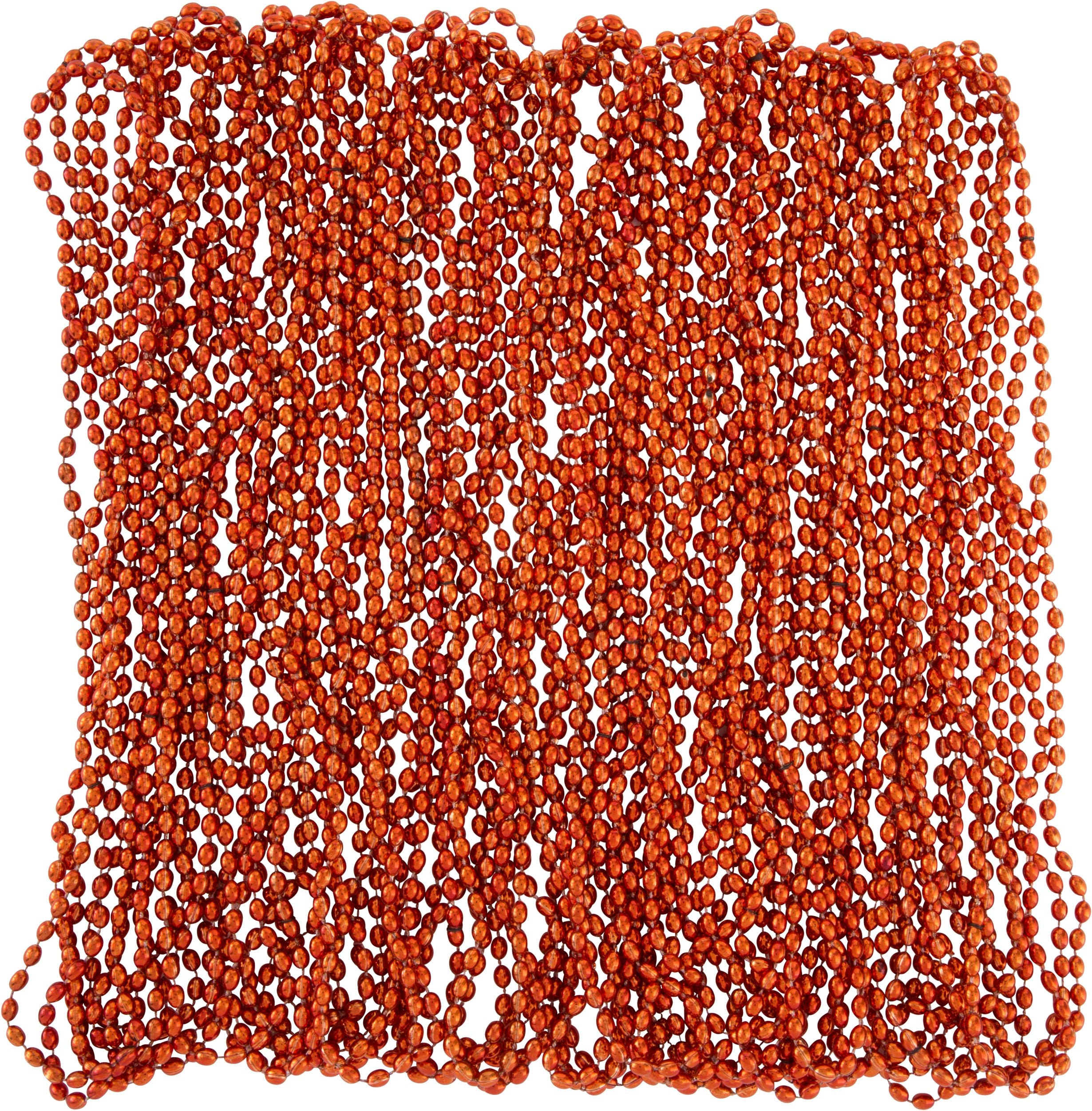 Orange Beaded Necklace, 30-inch, 50-pack