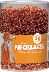 Orange Beaded Necklace, 30-inch, 50-pack