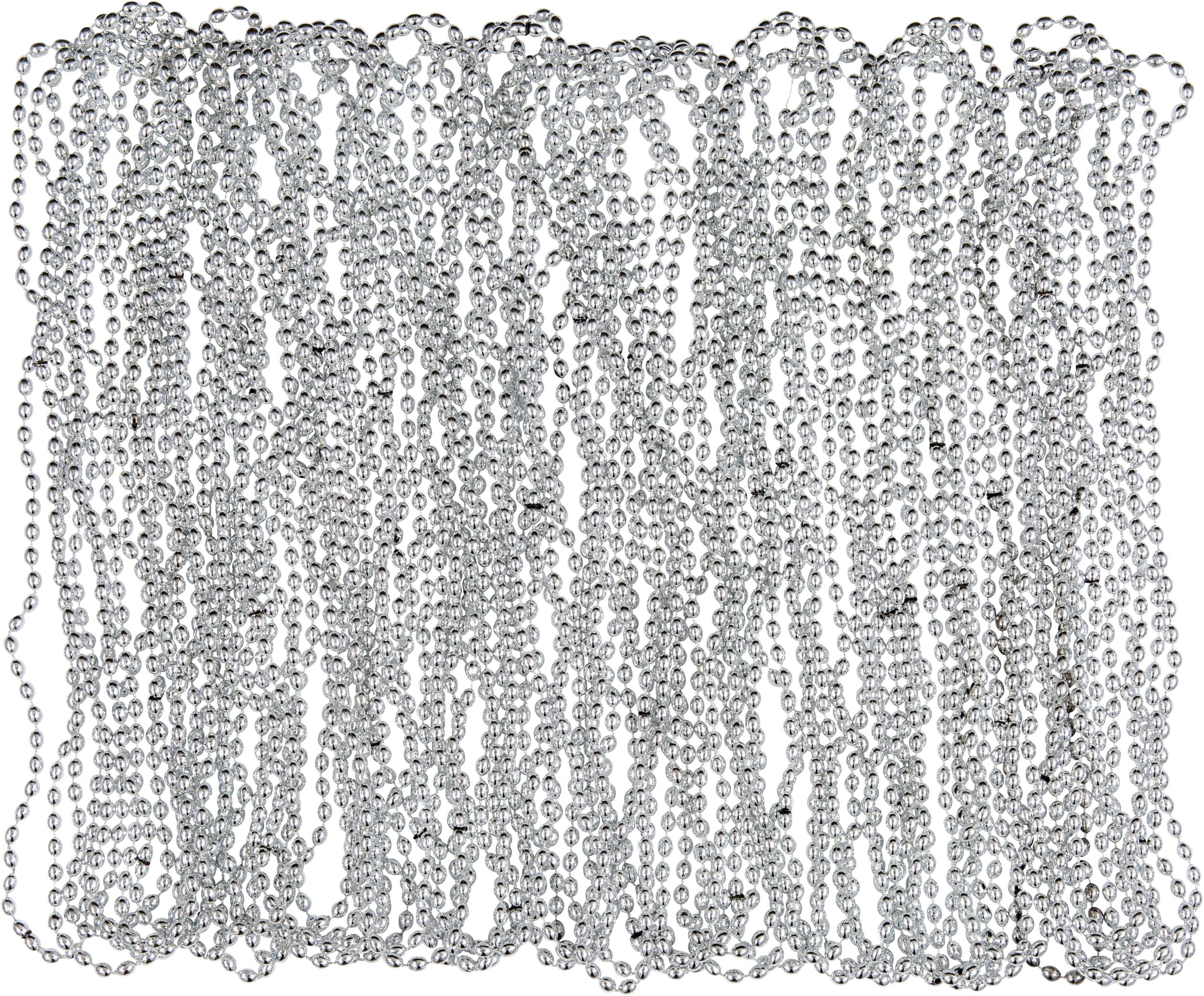 Silver Beaded Necklaces, 30-inch, 50-Pack