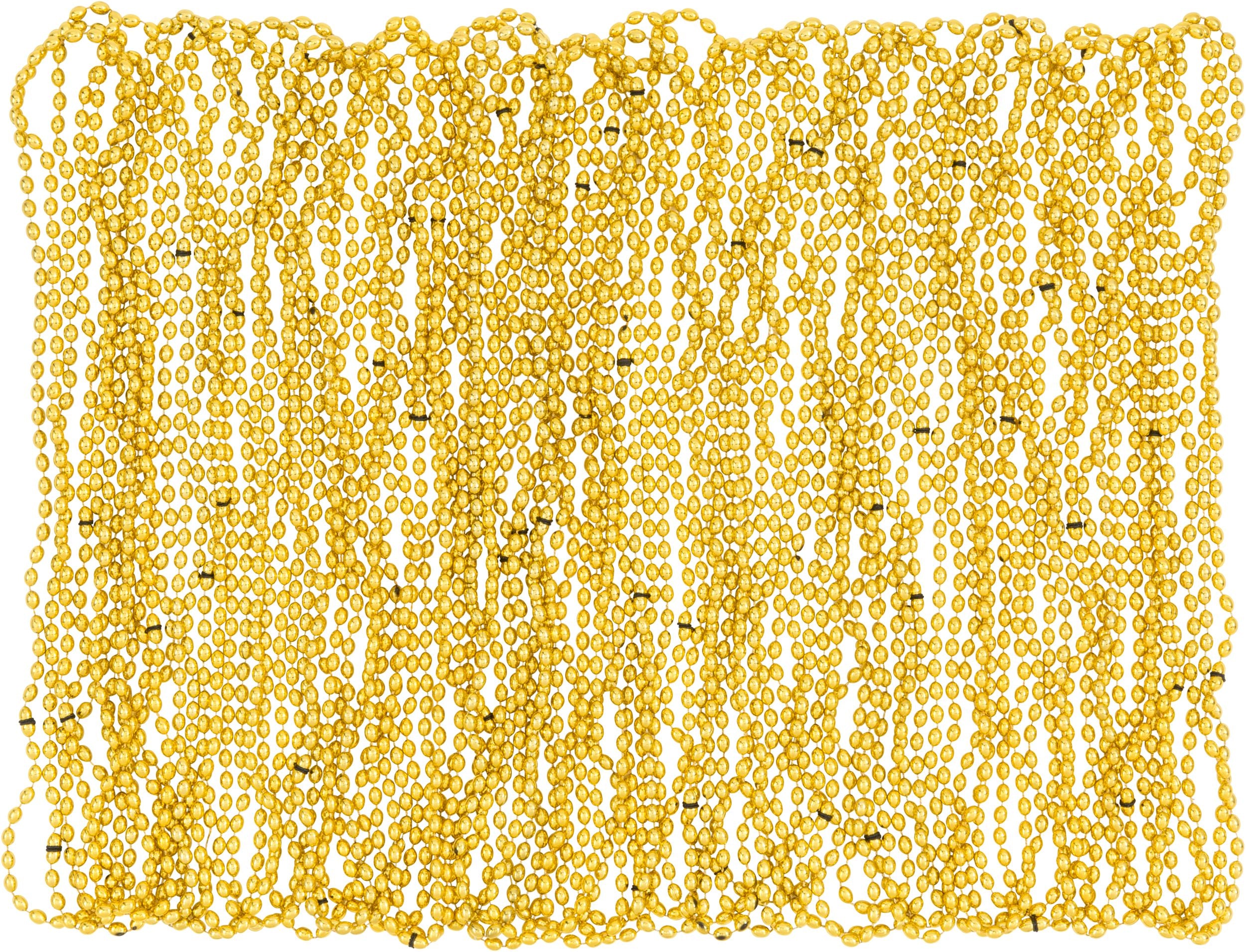 Gold Beaded Necklaces, 30-inch, 50-Pack