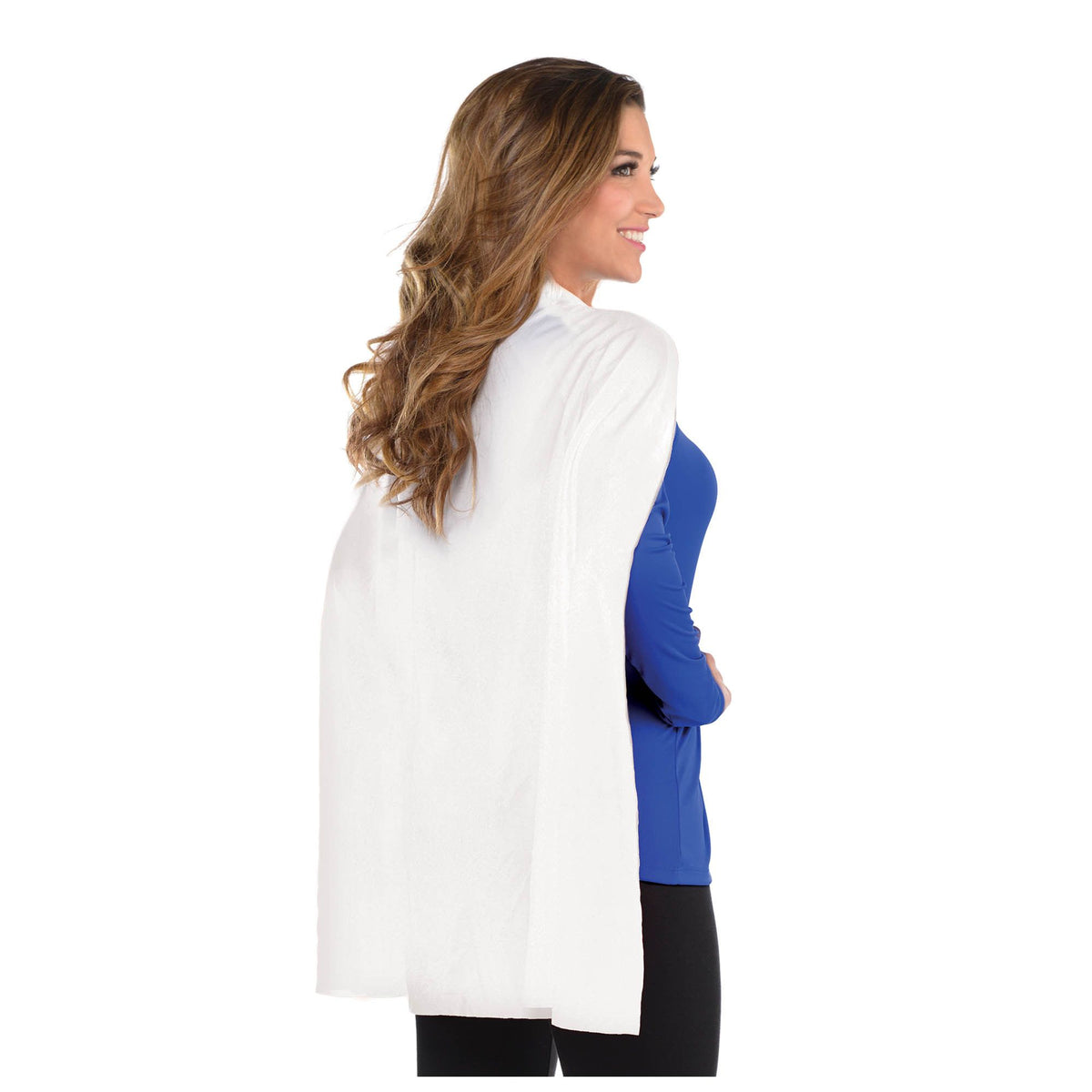 White Superhero Cape Costume Accessory, One Size