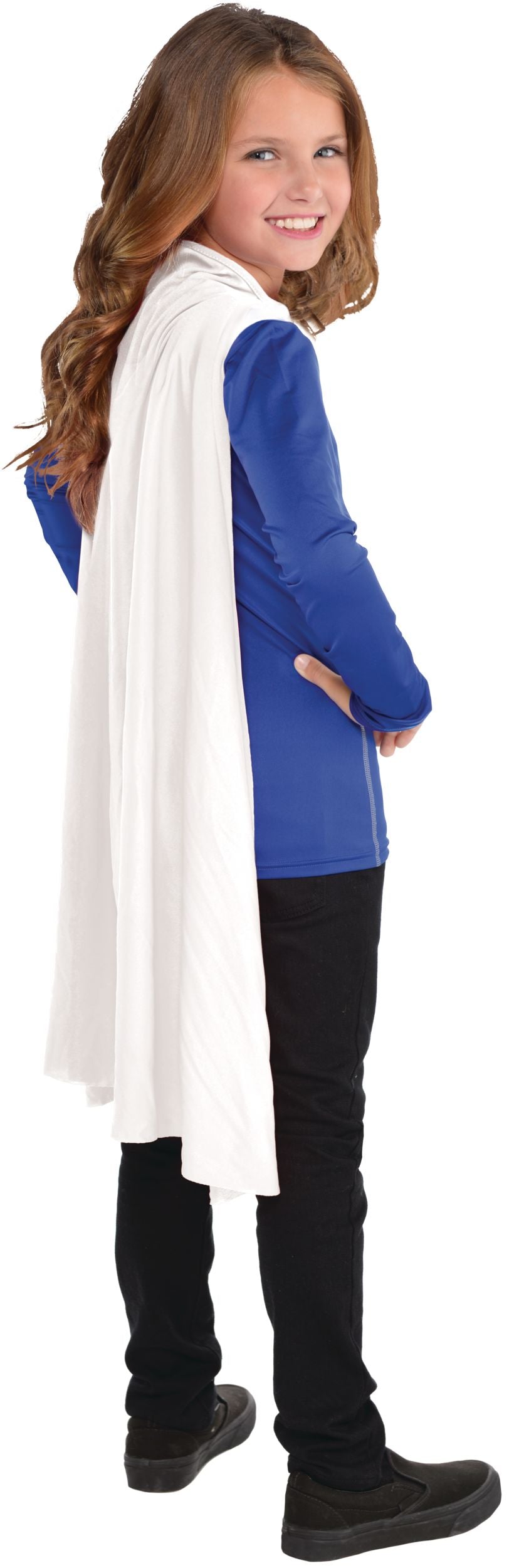 White Superhero Cape Costume Accessory, One Size