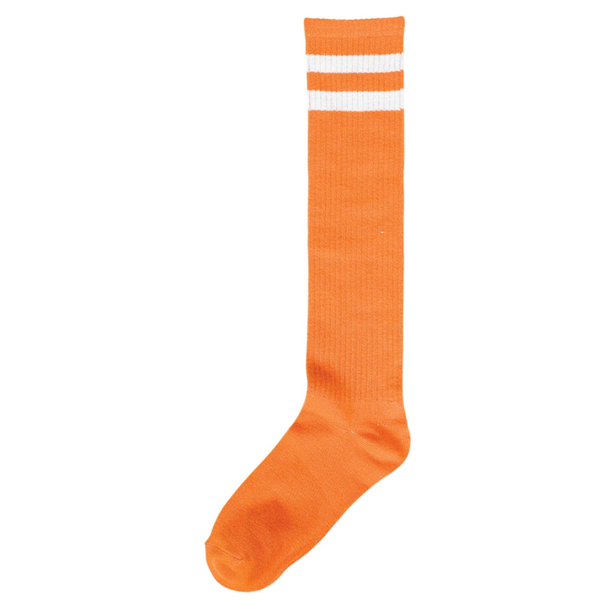 Orange Striped Knee-High Athletic Socks, One Size, 2-pcs