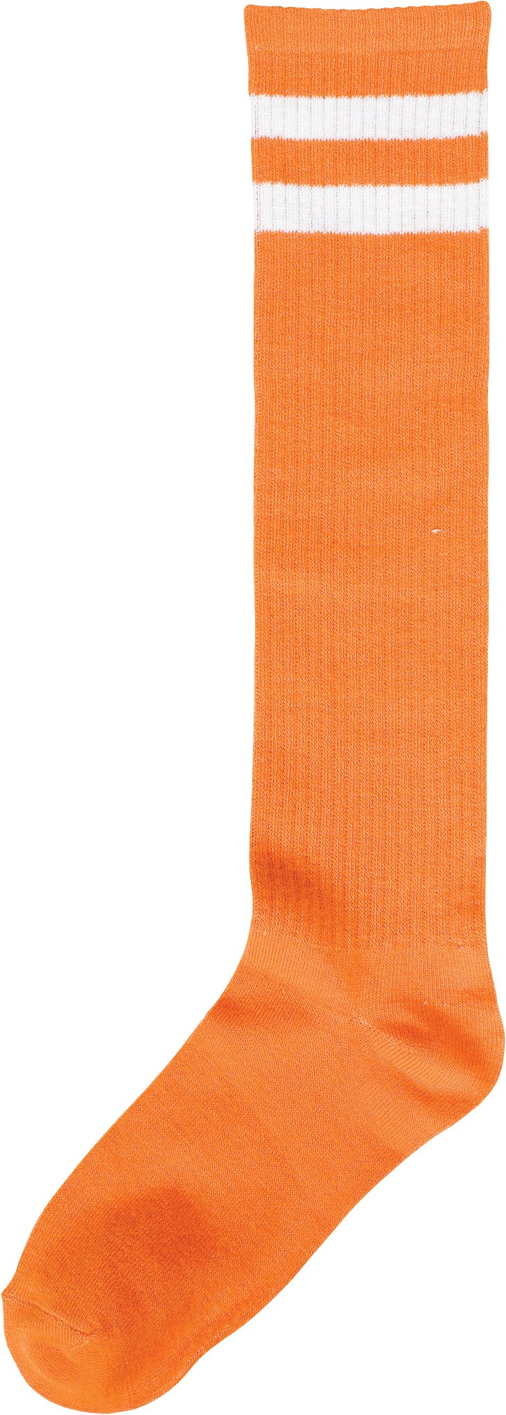 Orange Striped Knee-High Athletic Socks, One Size, 2-pcs