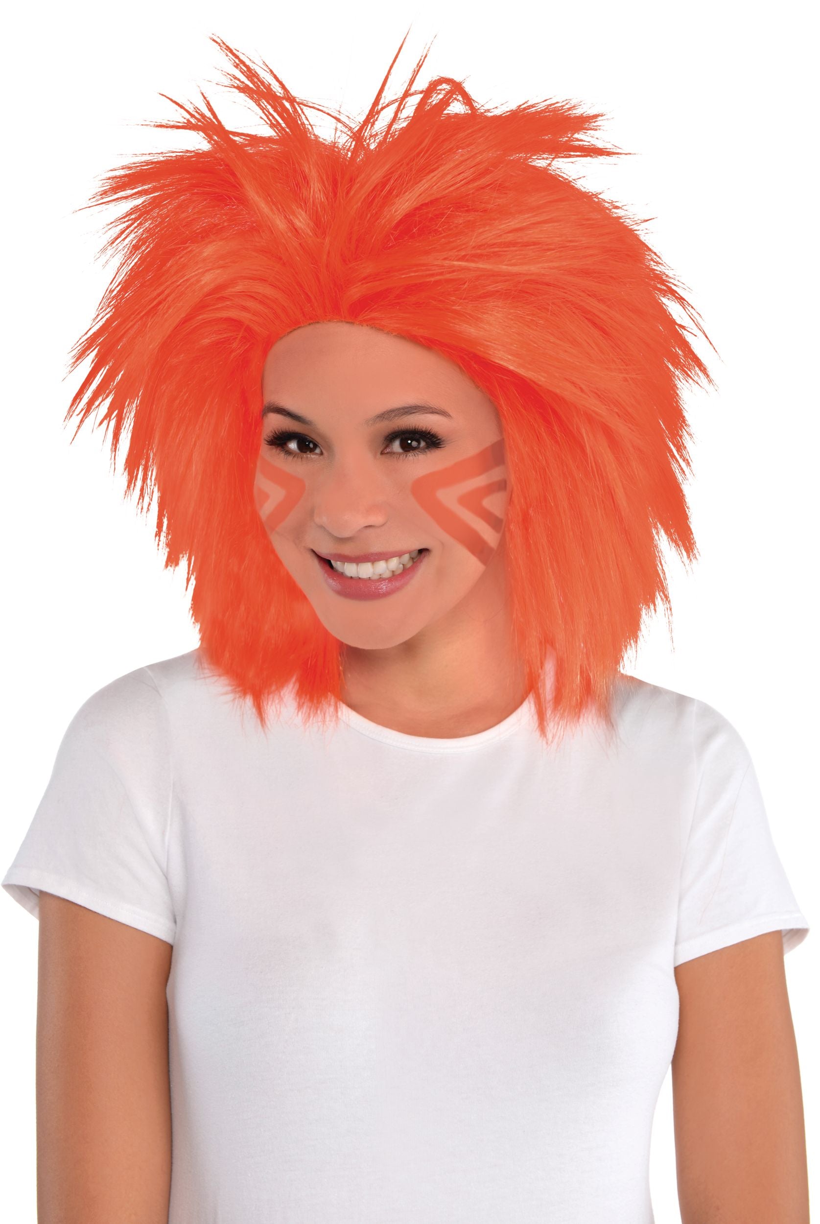 Crazy Orange Rocker Wig, One Size