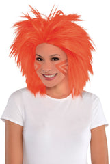 Crazy Orange Rocker Wig, One Size