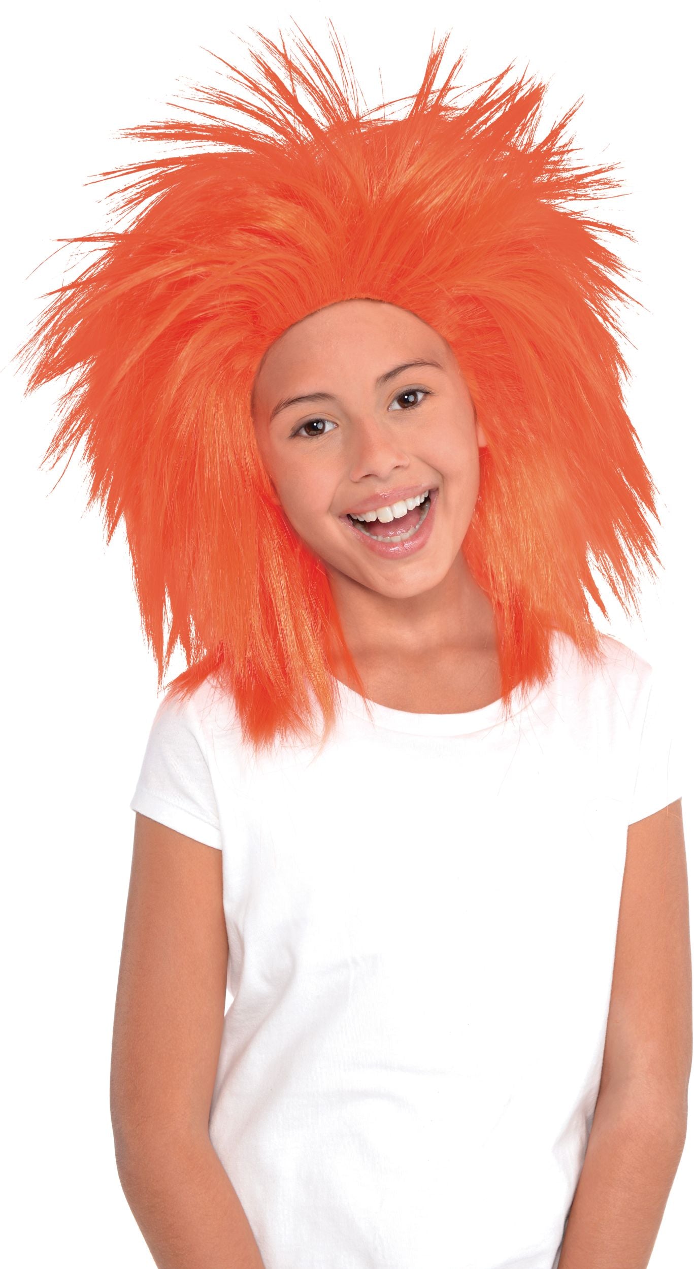 Crazy Orange Rocker Wig, One Size