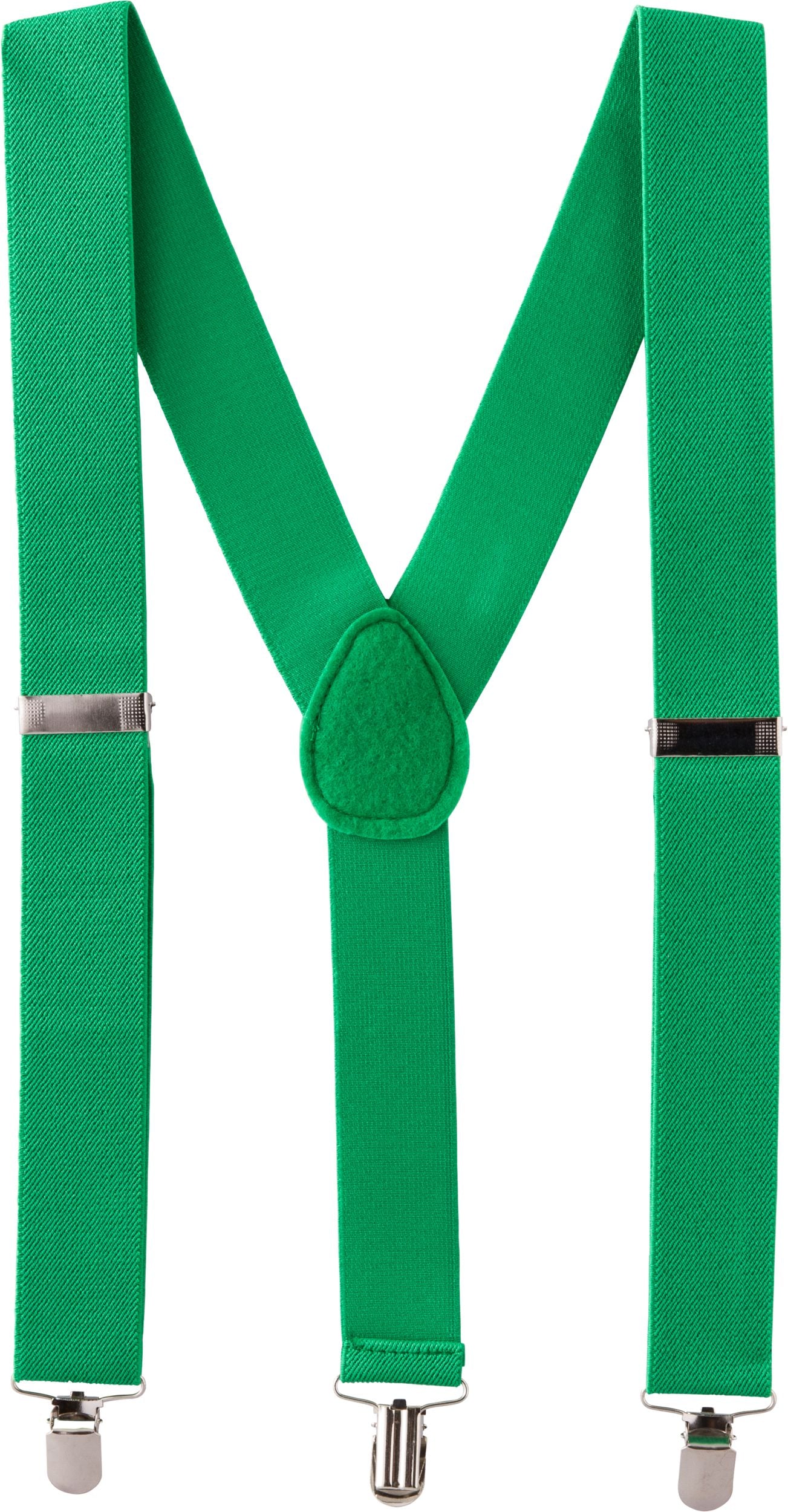 Festive Green Adjustable Y-Back Suspenders, One Size
