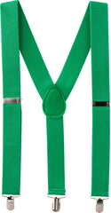 Festive Green Adjustable Y-Back Suspenders, One Size