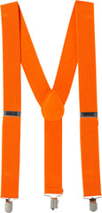 Vibrant Orange Adjustable Y-Back Suspenders, One Size