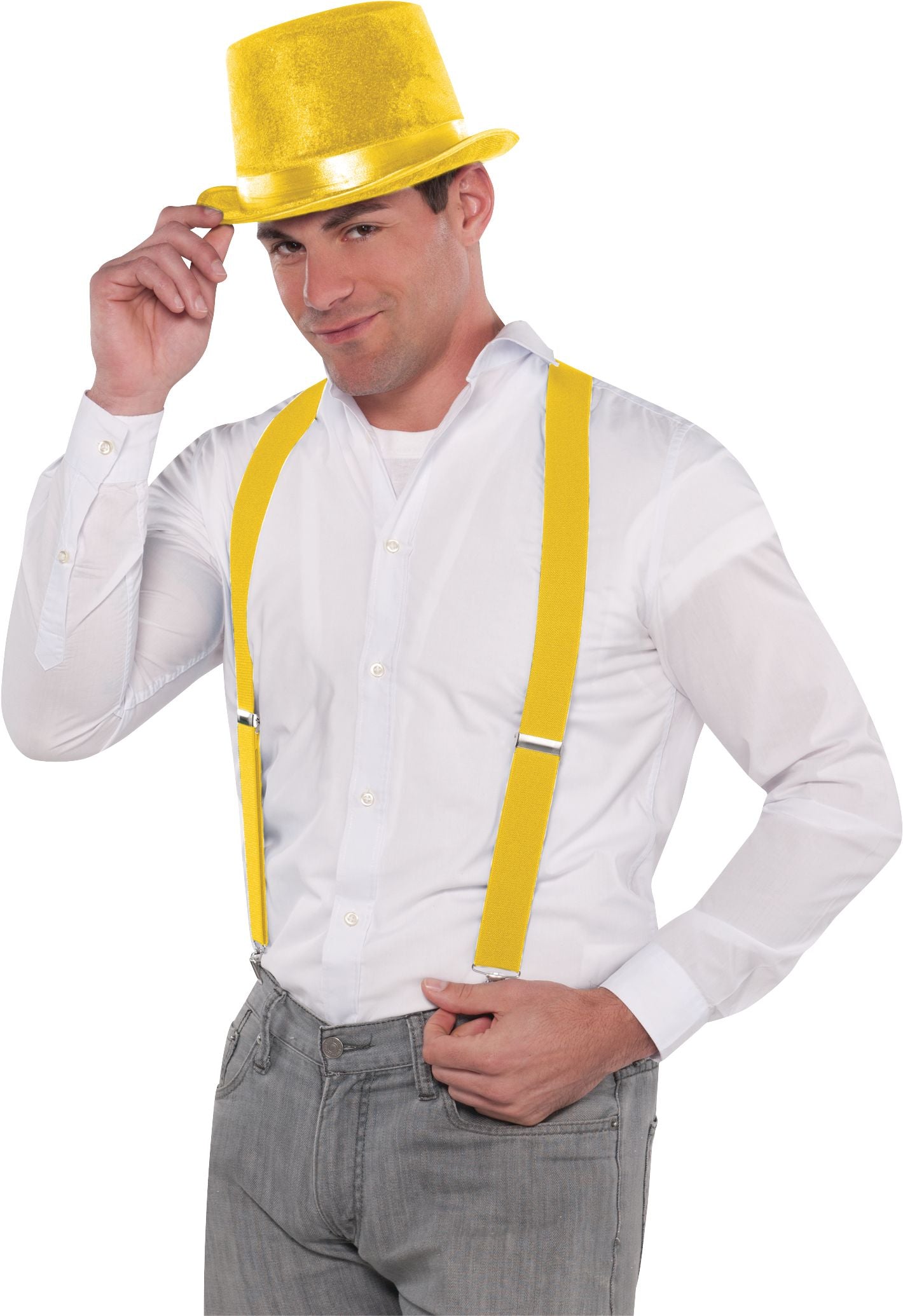 Bright Yellow Y-Back Suspenders, One Size