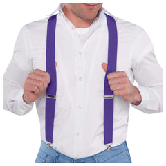 Purple Adjustable Y-Back Suspenders, One Size