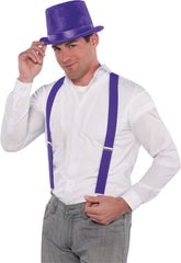 Purple Adjustable Y-Back Suspenders, One Size