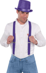 Purple Adjustable Y-Back Suspenders, One Size