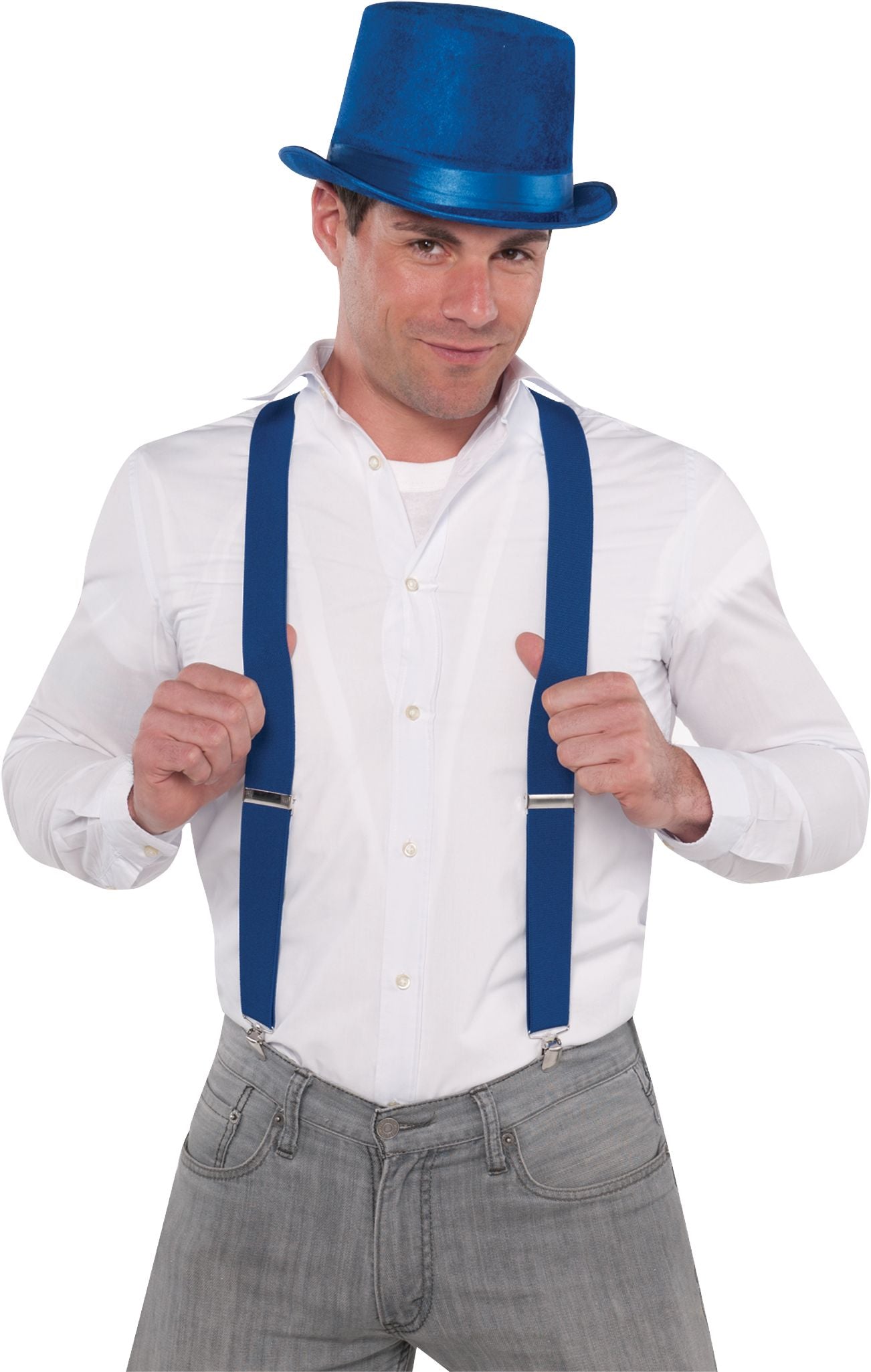 Royal Blue Adjustable Y-Back Suspenders, One Size