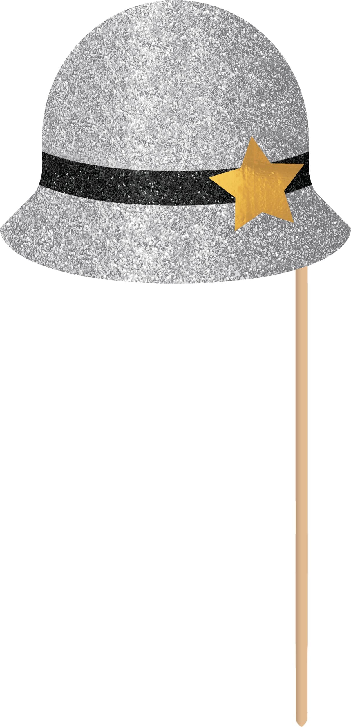 Black, Gold, & Silver New Year's Photo Booth Kit, 21-pc
