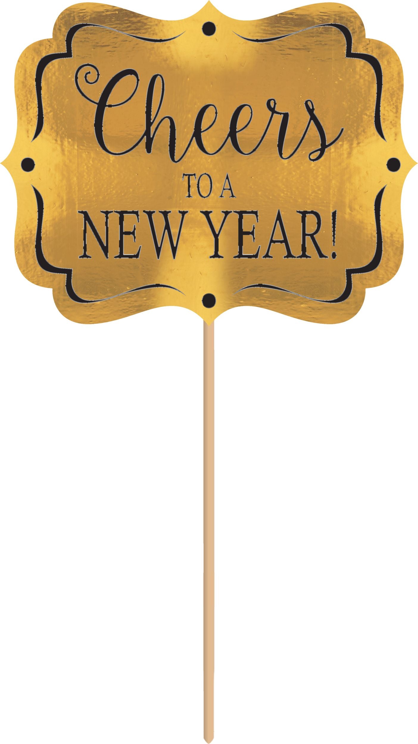 Black, Gold, & Silver New Year's Photo Booth Kit, 21-pc