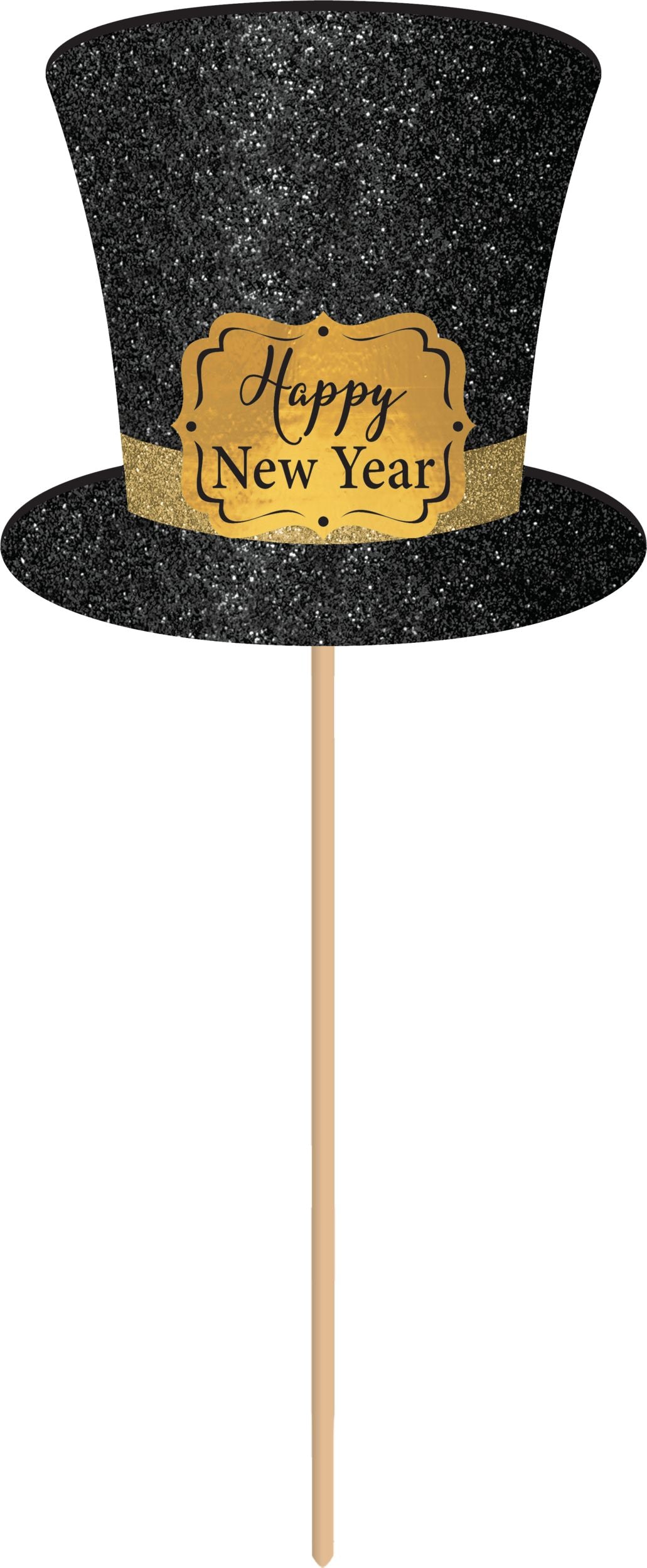 Black, Gold, & Silver New Year's Photo Booth Kit, 21-pc