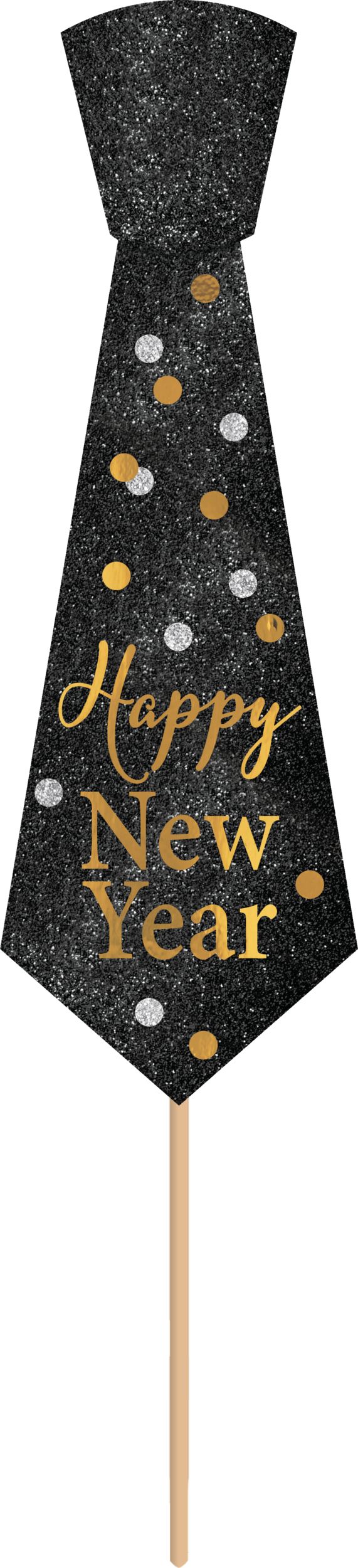Black, Gold, & Silver New Year's Photo Booth Kit, 21-pc