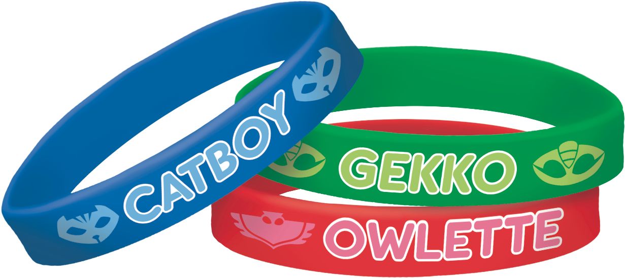 PJ Masks Rubber Bracelet Wristbands, One Size, 6-pk