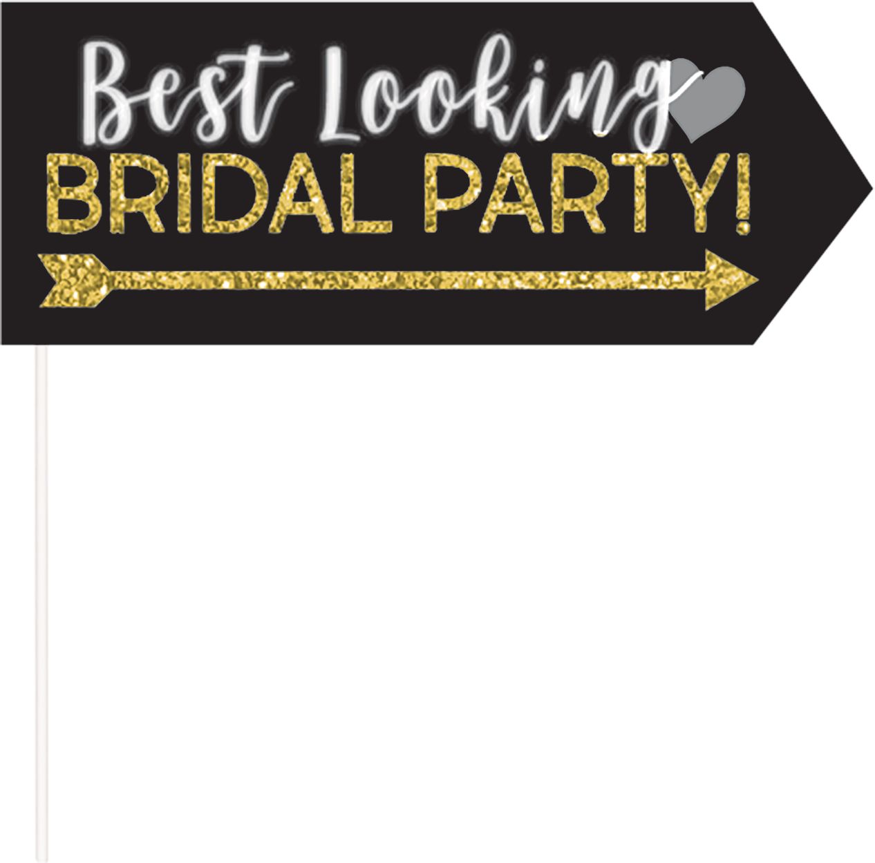 Mr & Mrs Photo Booth Sign Props, Black/Gold, 7-inch, 13-pk