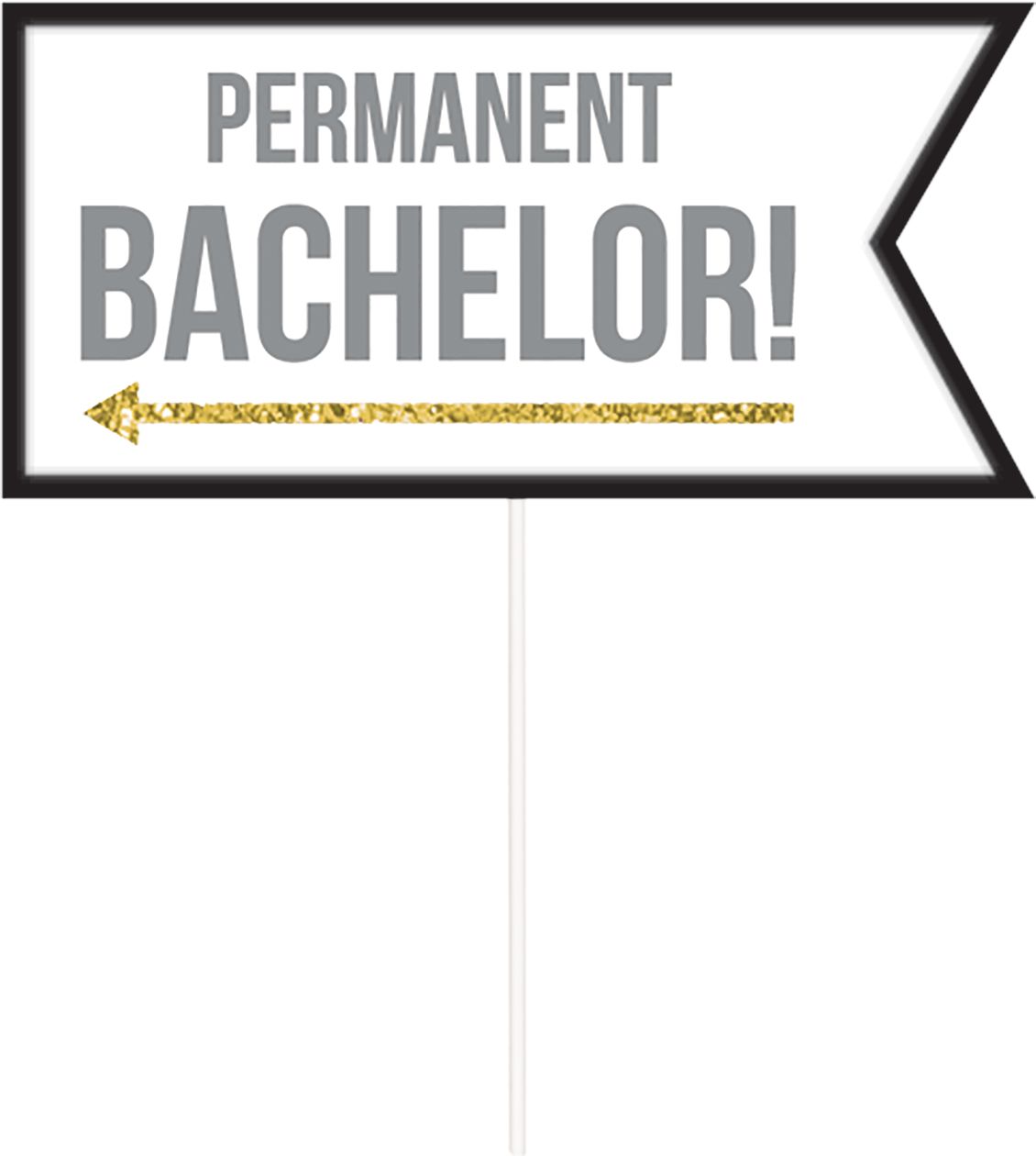Mr & Mrs Photo Booth Sign Props, Black/Gold, 7-inch, 13-pk