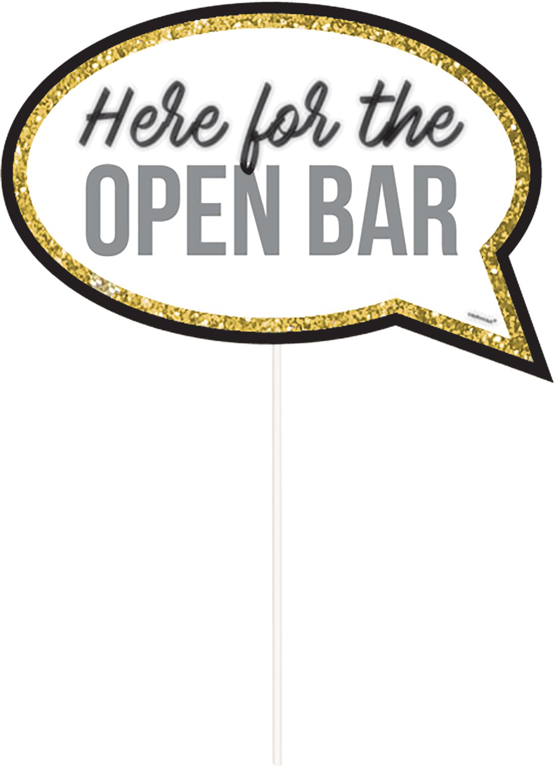 Mr & Mrs Photo Booth Sign Props, Black/Gold, 7-inch, 13-pk